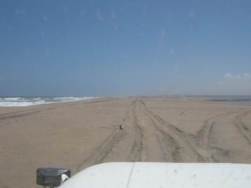 jeep track to the river mouth...